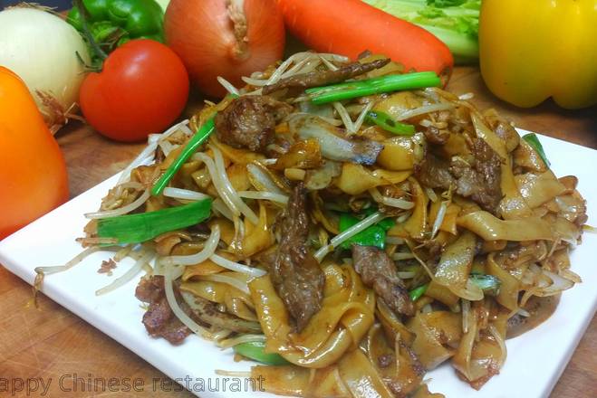 Beef Fried Rice Noodle                                               干炒牛河